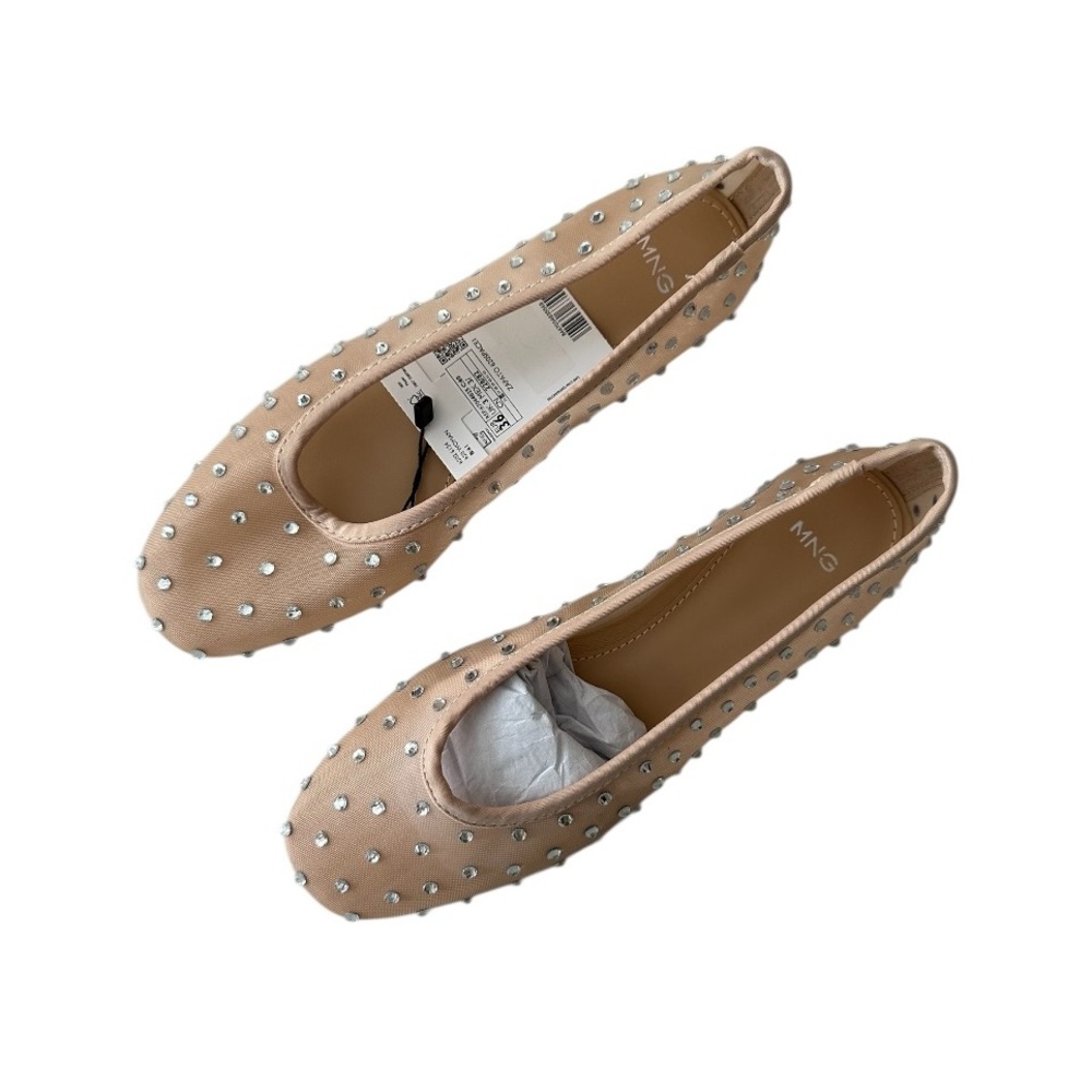 Mango Rhinestone Ballet Flat